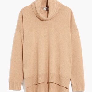 Madewell (Re)sourced Cashmere Convertible Turtleneck Sweater XS Ballet Pink NWT